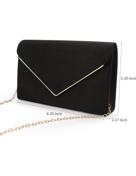 Cartera Clutch BBjinronjy para Mujeres Negra 21.6x12.7cm Cartera Clutch BBjinronjy para Mujeres Negra 21.6x12.7cm