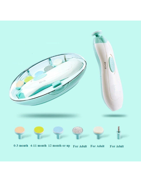 Lima de Uñas Eléctrica Jaybva para Bebés con Luz LED Verde Lima de Uñas Eléctrica Jaybva para Bebés con Luz LED Verde