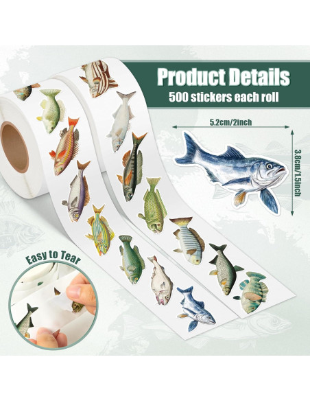 Calcomanías de Pesca Realistas CNhoqc - 1000 Piezas Impermeables Calcomanías de Pesca Realistas CNhoqc - 1000 Piezas Impermeables