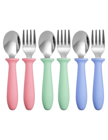 Set de Cubiertos para Niños Pimoys 6 Piezas Acero Inoxidable