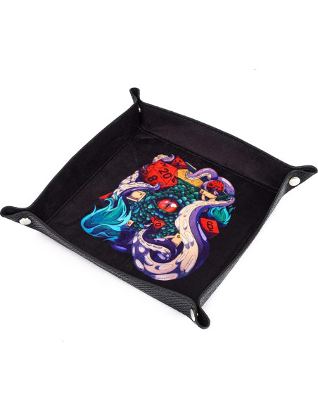 Bandeja de Dados 3 en 1 KSNDie Plegable de PU Negro Bandeja de Dados 3 en 1 KSNDie Plegable de PU Negro