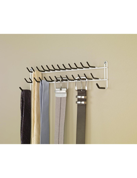 Rack para Corbatas y Cinturones ClosetMaid 8051 Blanco 27 Ganchos Rack para Corbatas y Cinturones ClosetMaid 8051 Blanco 27 Ganchos