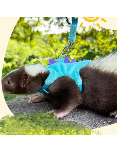 Arnés y Correa para Hurones Anelekor Dinosaurio Azul 2