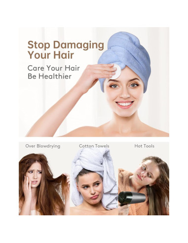 Toalla para el Cabello YFONG Microfibra 3 Piezas Secado Rápido
