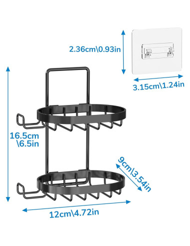 Soporte para Jabón de 2 Niveles MASADI Acero Inoxidable Negro