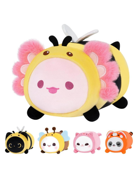 Almohada de Peluche Axolote Abeja Mewaii 20 cm Suave Almohada de Peluche Axolote Abeja Mewaii 20 cm Suave