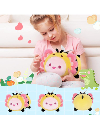 Almohada de Peluche Axolote Abeja Mewaii 20 cm Suave