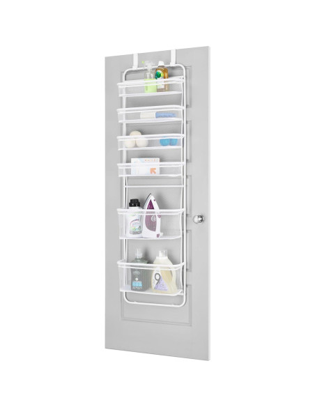 Organizador sobre la puerta Whitmor - 6 estantes - Metal y malla - Blanco Organizador sobre la puerta Whitmor - 6 estantes - Metal y malla - Blanco