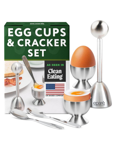 Juego de Tazas y Cortador de Huevos Eparé - Acero Inoxidable