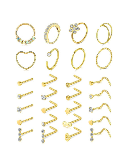 Aros y Studs para Nariz Mayhoop 20G Acero Inoxidable Hipoalergénico Aros y Studs para Nariz Mayhoop 20G Acero Inoxidable Hipoalergénico