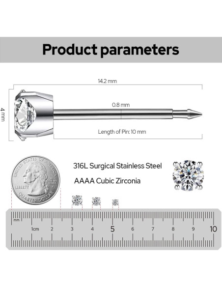 Kit de Perforación de Orejas SugarTang con Aretes Amatista 4mm Kit de Perforación de Orejas SugarTang con Aretes Amatista 4mm