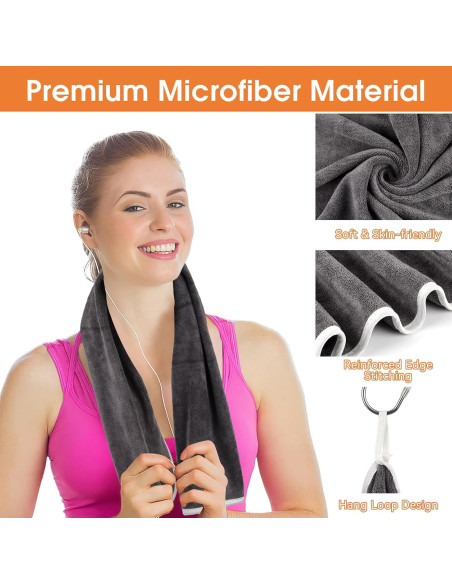 Paquete de 3 Toallas de Gimnasio Hoiny Microfibra 36x76 cm Paquete de 3 Toallas de Gimnasio Hoiny Microfibra 36x76 cm
