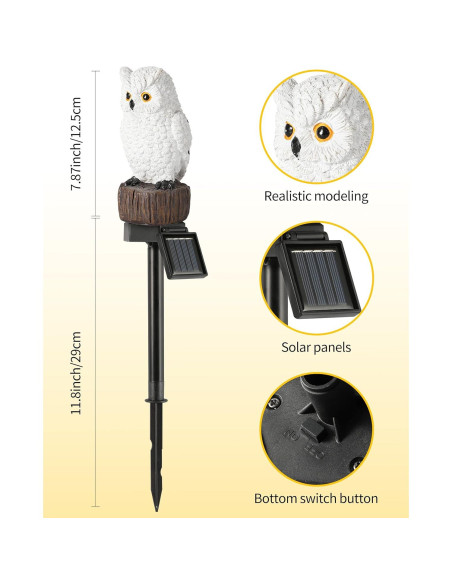 Estaca Solar Decorativa iStatue Búho para Jardín 40cm Estaca Solar Decorativa iStatue Búho para Jardín 40cm
