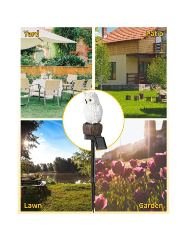 Estaca Solar Decorativa iStatue Búho para Jardín 40cm