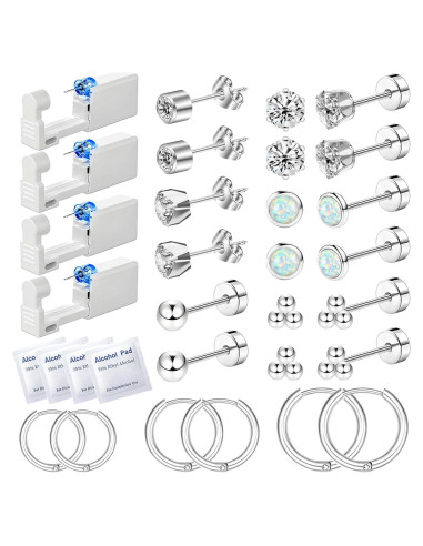 Kit de Perforación de Orejas 26 Piezas Nunpag - Incluye Aretes