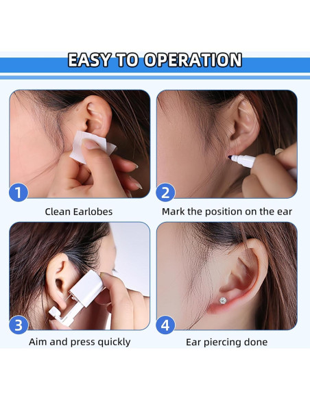 Kit de Perforación de Orejas 26 Piezas Nunpag - Incluye Aretes Kit de Perforación de Orejas 26 Piezas Nunpag - Incluye Aretes