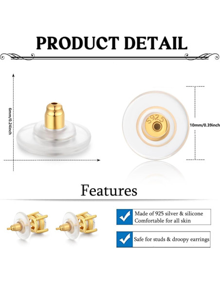 Resortes para Pendientes Moconar Plata Esterlina 925 Dorado Resortes para Pendientes Moconar Plata Esterlina 925 Dorado