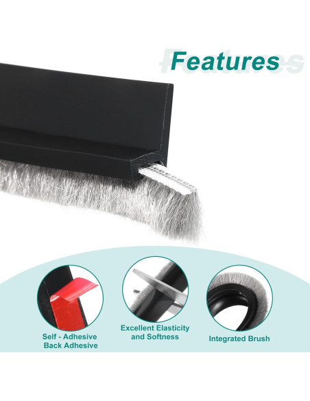 Barrera de Puerta uxcell 100 cm con Adhesivo Aislante Negro Barrera de Puerta uxcell 100 cm con Adhesivo Aislante Negro