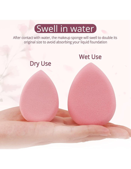 Set de Esponjas de Maquillaje BEAKEY Rosa Libre de Látex Set de Esponjas de Maquillaje BEAKEY Rosa Libre de Látex