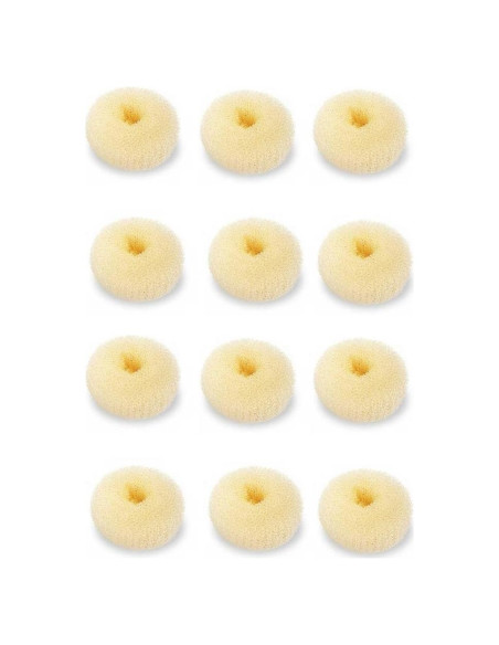 Juego de Hacedores de Moños de Cabello Beige SQULIGT 12 Piezas 6 cm Juego de Hacedores de Moños de Cabello Beige SQULIGT 12 Piezas 6 cm
