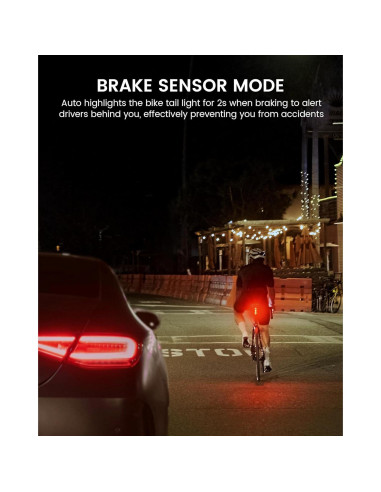 Luz Trasera de Bicicleta RAVEMEN TR150 150 Lúmenes USB C