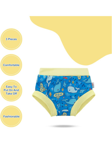 Pañales de Natación Reutilizables Alvababy 3 Piezas 2-3T