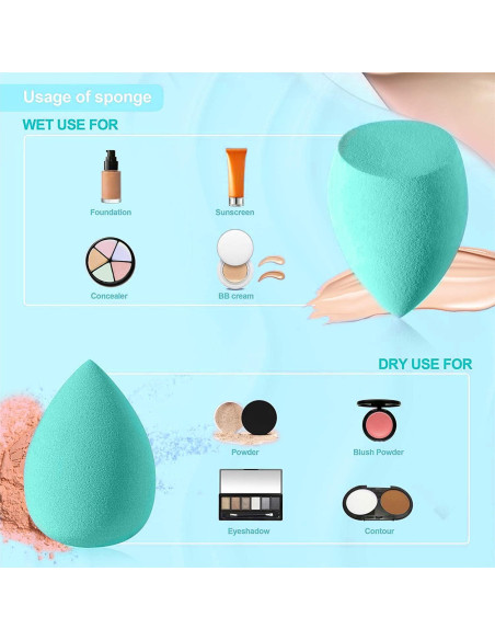 Juego de Esponjas de Maquillaje DUAIU 4 Piezas Aguamarina Juego de Esponjas de Maquillaje DUAIU 4 Piezas Aguamarina