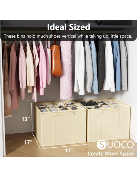 Organizador de Zapatos SUOCO 2 Piezas con Tapa Transparente Organizador de Zapatos SUOCO 2 Piezas con Tapa Transparente
