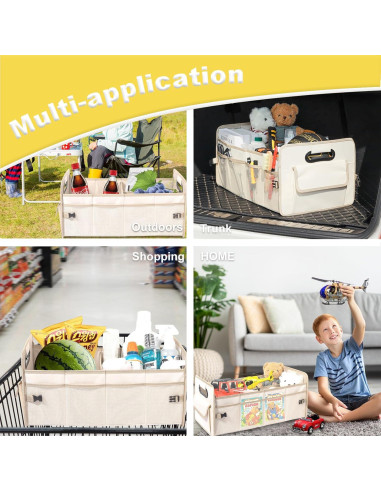 Organizador de Maletero JiatuA Grande Beige Plegable 61x38x30 cm