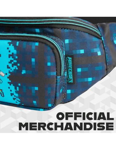 Mochila de Cintura Minecraft para Niños Azul con Correa Ajustable