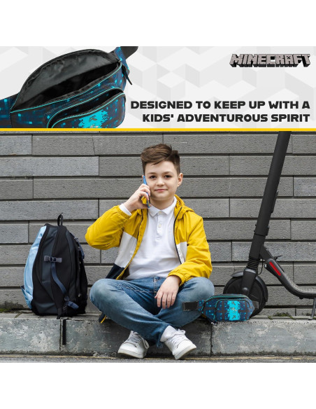 Mochila de Cintura Minecraft para Niños Azul con Correa Ajustable Mochila de Cintura Minecraft para Niños Azul con Correa Ajustable