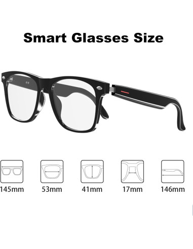 Gafas Bluetooth Meagtlva Unisex con Lentes Claras y Audio HD