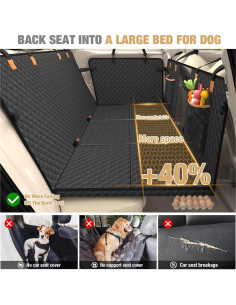 Extensor de Asiento Trasero Lekereise para Perros Negro 130x68cm 2