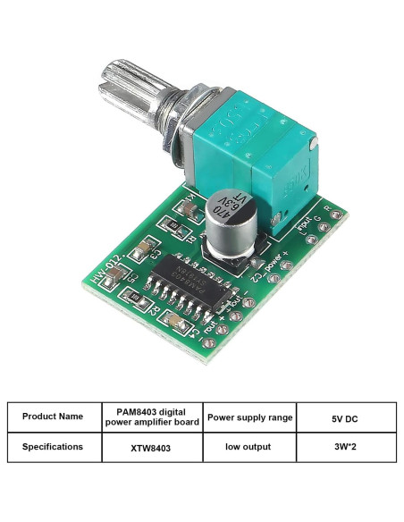 10PCS Amplificador de Audio Digital Diitao PAM8403 3W+3W 10PCS Amplificador de Audio Digital Diitao PAM8403 3W+3W