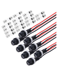 Soporte de Fusible Montaje en Panel MECCANIXITY 8 Pcs 10/15A