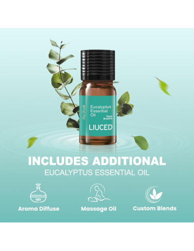 Set de Bombas de Ducha Aromaterapia LIUCED - Eucalipto y Menta, 14 Piezas + 5ml Aceite Esencial
