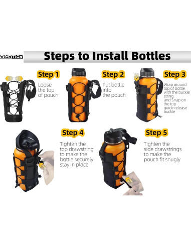 Funda Táctica para Botella de Agua WICKTICK Ajustable 500ml-1800ml