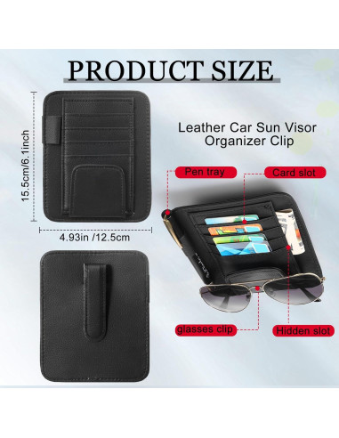 Organizador de Visera de Sol Boao - 2 Paquetes, Negro
