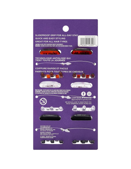 Clips de Garra Goody Classic - 6 Piezas, Medianos, Colores Variados Clips de Garra Goody Classic - 6 Piezas, Medianos, Colores Variados