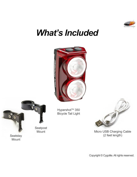 Cygolite Hypershot Luz Trasera para Bicicleta 350 Lúmenes 7 Modos Cygolite Hypershot Luz Trasera para Bicicleta 350 Lúmenes 7 Modos