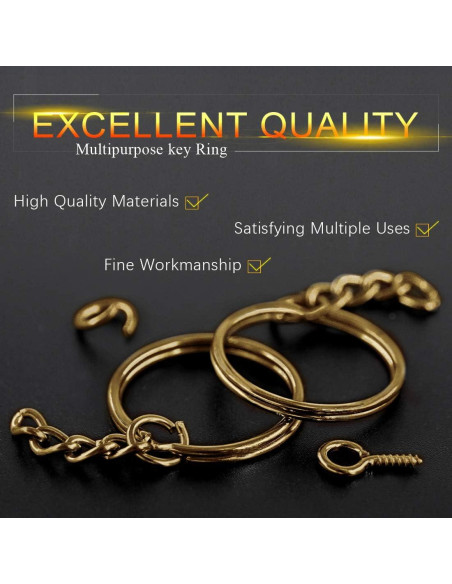 Kit 450 Piezas Anillos de Llave Swpeet 25mm con Cadena Kit 450 Piezas Anillos de Llave Swpeet 25mm con Cadena