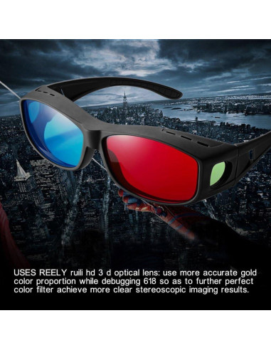 Gafas 3D BIAL Anaglifo Rojo-Azul para Películas y Juegos