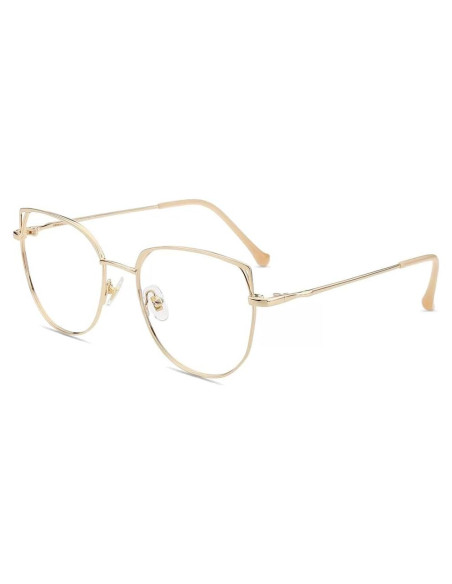 Gafas de bloqueo de luz azul Firmoo Cat Eye doradas 0.0x Gafas de bloqueo de luz azul Firmoo Cat Eye doradas 0.0x