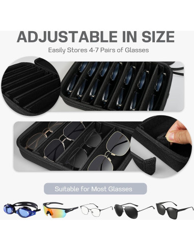 Estuche Organizador de Gafas de Sol CAIOVSE 7 Compartimentos