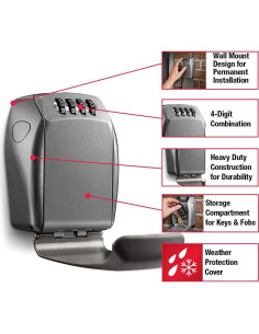 Caja de Llave de Seguridad Master Lock 5415D, Montaje en Pared, 5 Llaves 2