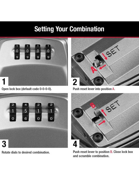Caja de Llave de Seguridad Master Lock 5415D, Montaje en Pared, 5 Llaves Caja de Llave de Seguridad Master Lock 5415D, Montaje en Pared, 5 Llaves