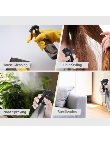 Botella Spray Continua Lusiyi 300ml 2pcs Negro para Cabello y Plantas Botella Spray Continua Lusiyi 300ml 2pcs Negro para Cabello y Plantas