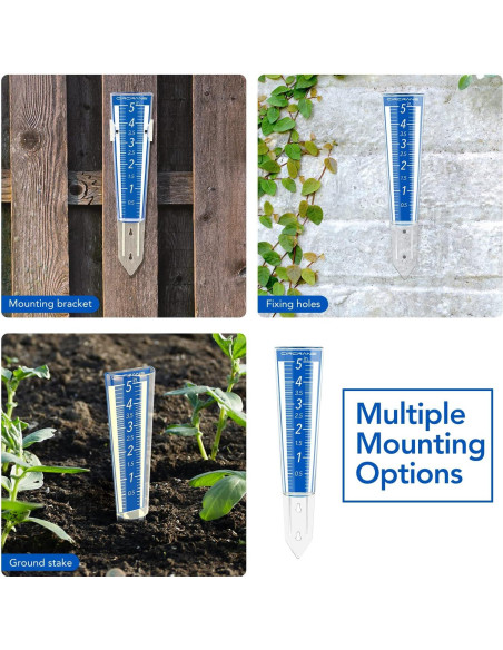 Medidor de Lluvia Circrane Azul 12.7 cm con Soporte y Tornillos Medidor de Lluvia Circrane Azul 12.7 cm con Soporte y Tornillos
