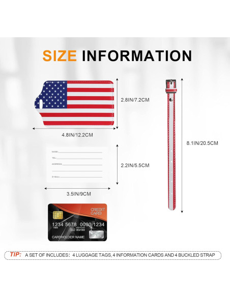 Paquete de 4 Etiquetas de Equipaje Sodsay - Cuero, 12.5x7 cm Paquete de 4 Etiquetas de Equipaje Sodsay - Cuero, 12.5x7 cm