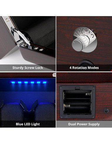 Enrollador de Relojes Automáticos INCLAKE con Luz LED Azul